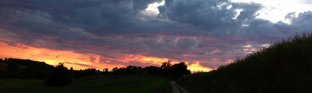 A Sunset over Richard's farmhouse in France-- taken with my Iphone