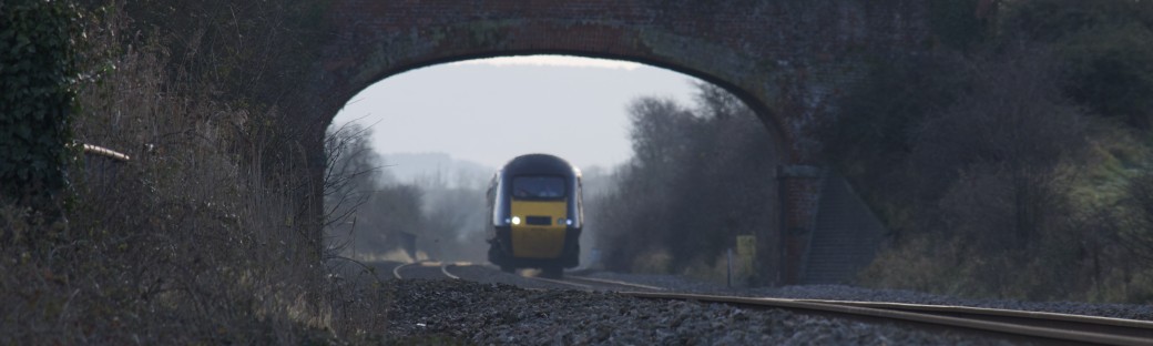 The cross-country train heading towards Bristol.